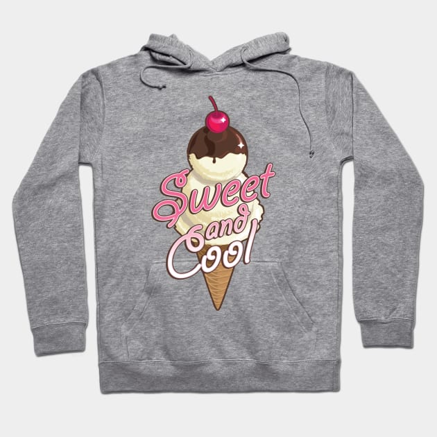 Sweet and cool ice cream cone with pink Hoodie by goldengallery